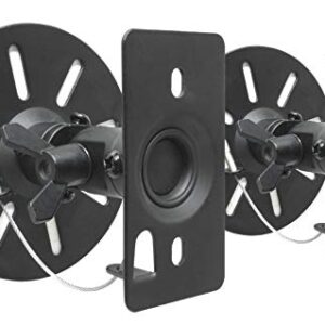 Drall 2 Stück Universal Wandhalterungen für Lautsprecher Boxen bis 15 kg - neigbar schwenkbar drehbar - Boxenhalterung für Deckenmontage Wandmontage Befestigung - schwarz Modell: BS9B