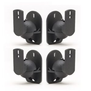techsol 4 Pack Schwarze Universal-Wandhalterungen für Lautsprecher